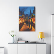 Classic Christmas Market Evening Wall Art & Canvas Print