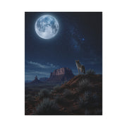 Moonlit Coyote Desert Wall Art & Canvas Print