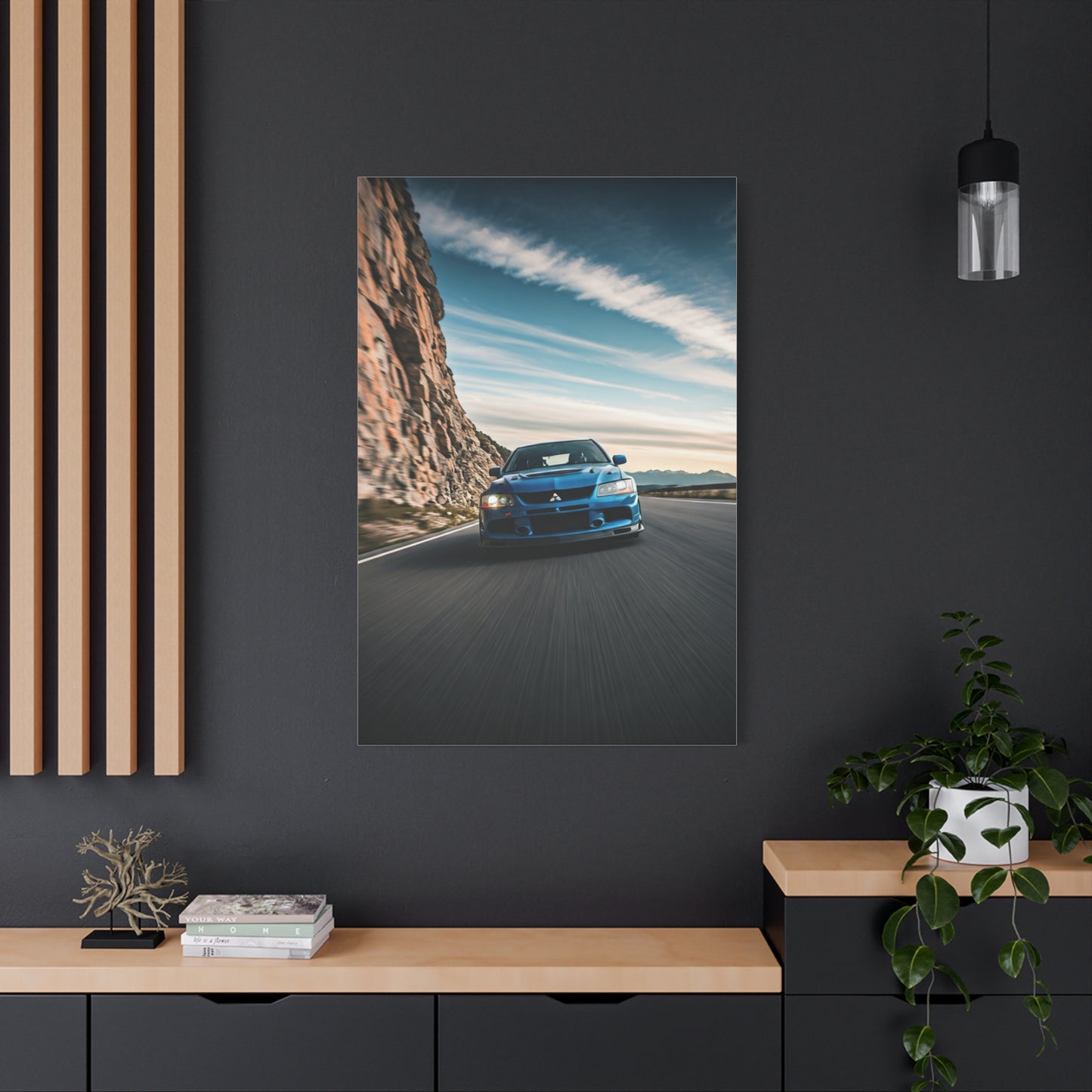 Mitsubishi Lancer Evolution IX High Altitude Mountain Road Wall Art & Canvas Prints
