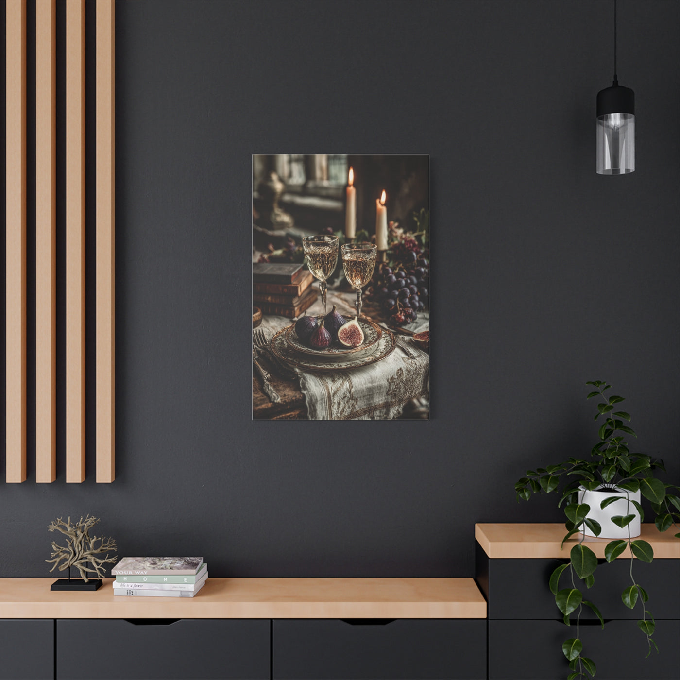 After-Dinner Wine and Fig Table Wall Art & Canvas Print