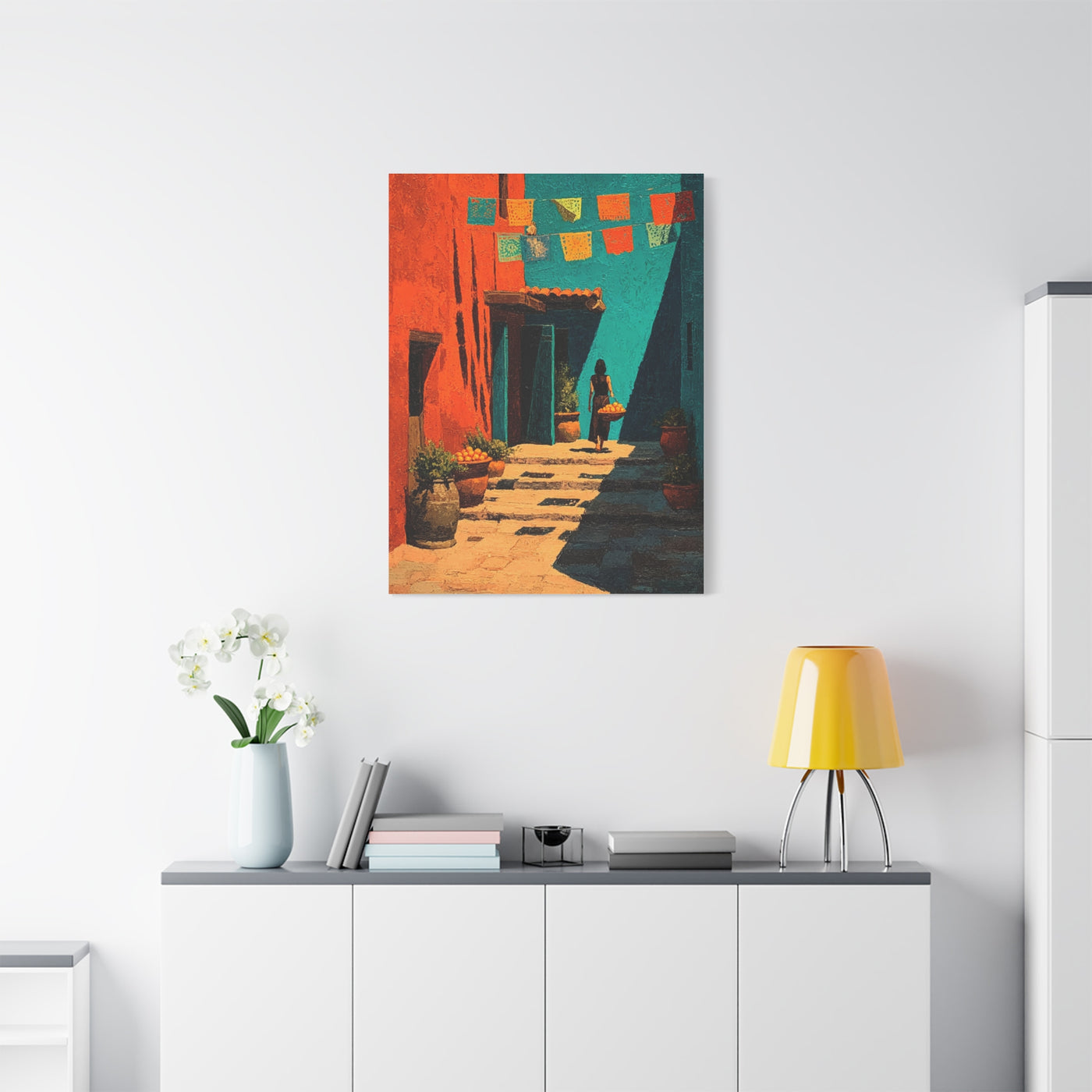 Mexican Market Street Folk Scene Wall Art & Canvas Print