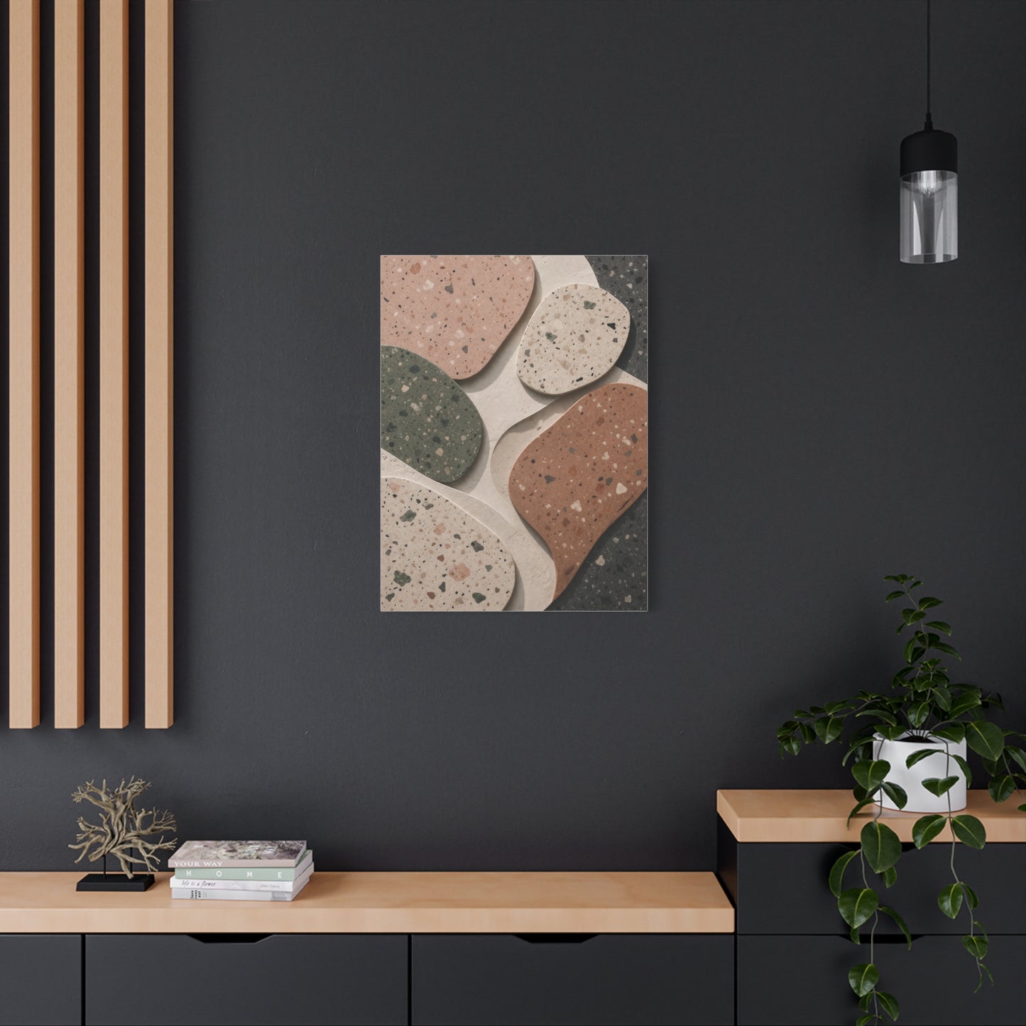 Terrazzo Pebble Abstract Composition Wall Art & Canvas Print