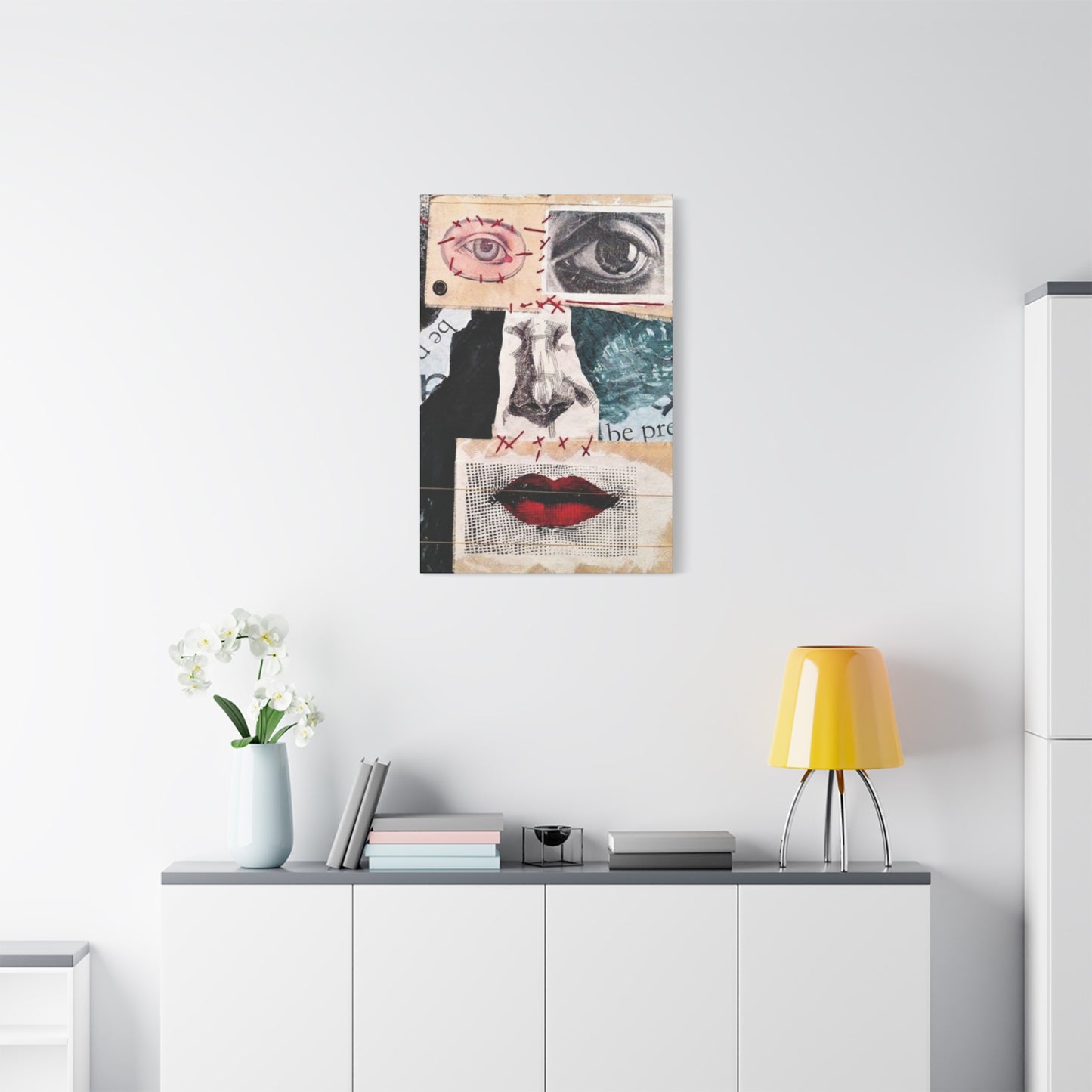 Face Abstract Painting Mixed Media Wall Art & Canvas Prints