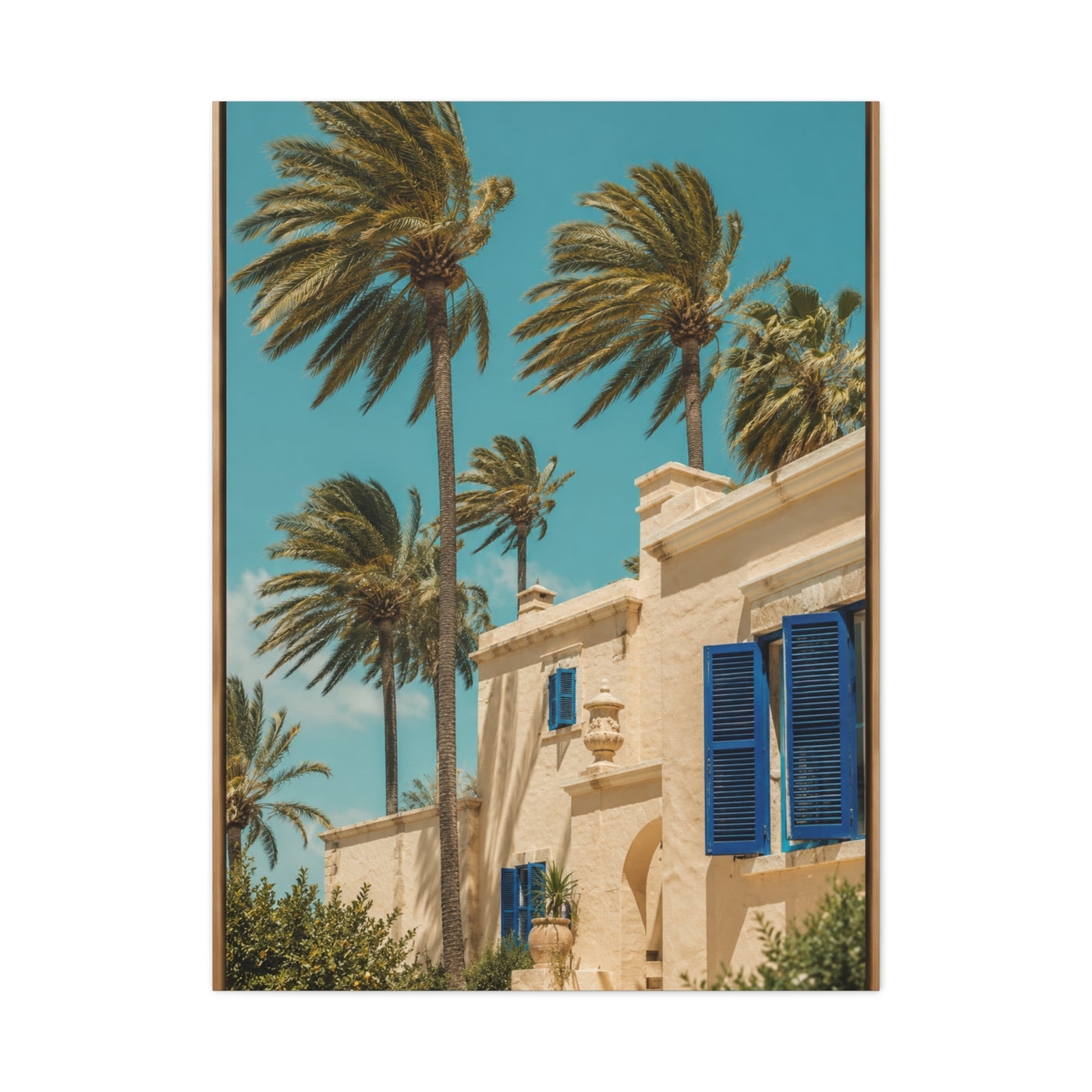 Mediterranean Palm Villa Breeze Tropical Wall Art & Canvas Print