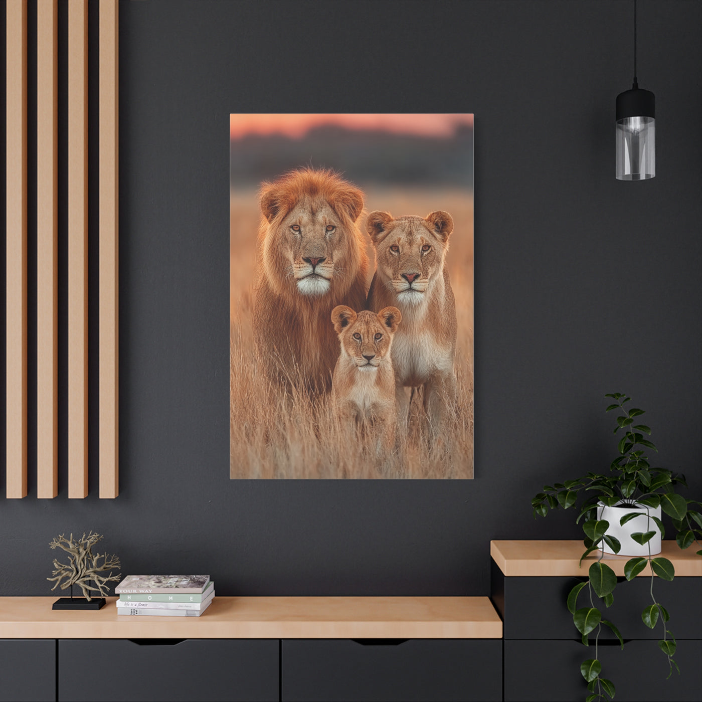 Lion Family Portrait Unity Wall Art & Canvas Print