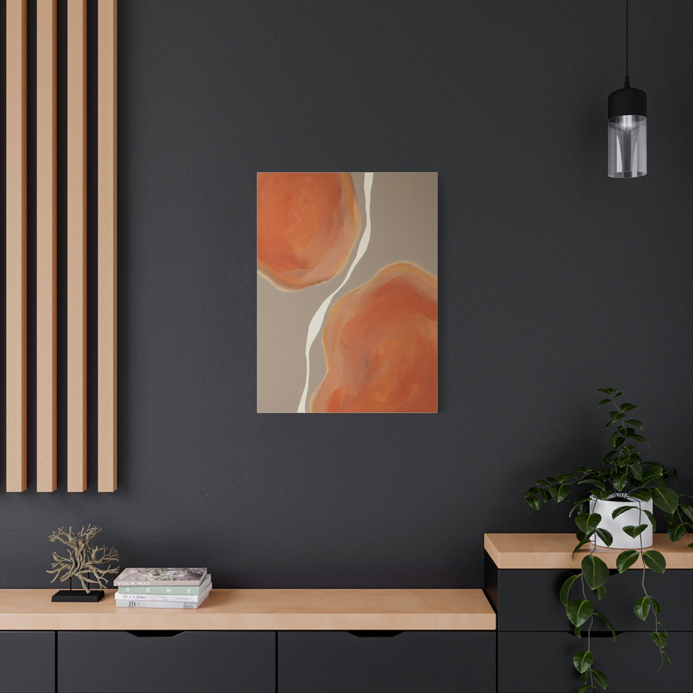 Minimal Tangerine Organic Forms Wall Art & Canvas Print