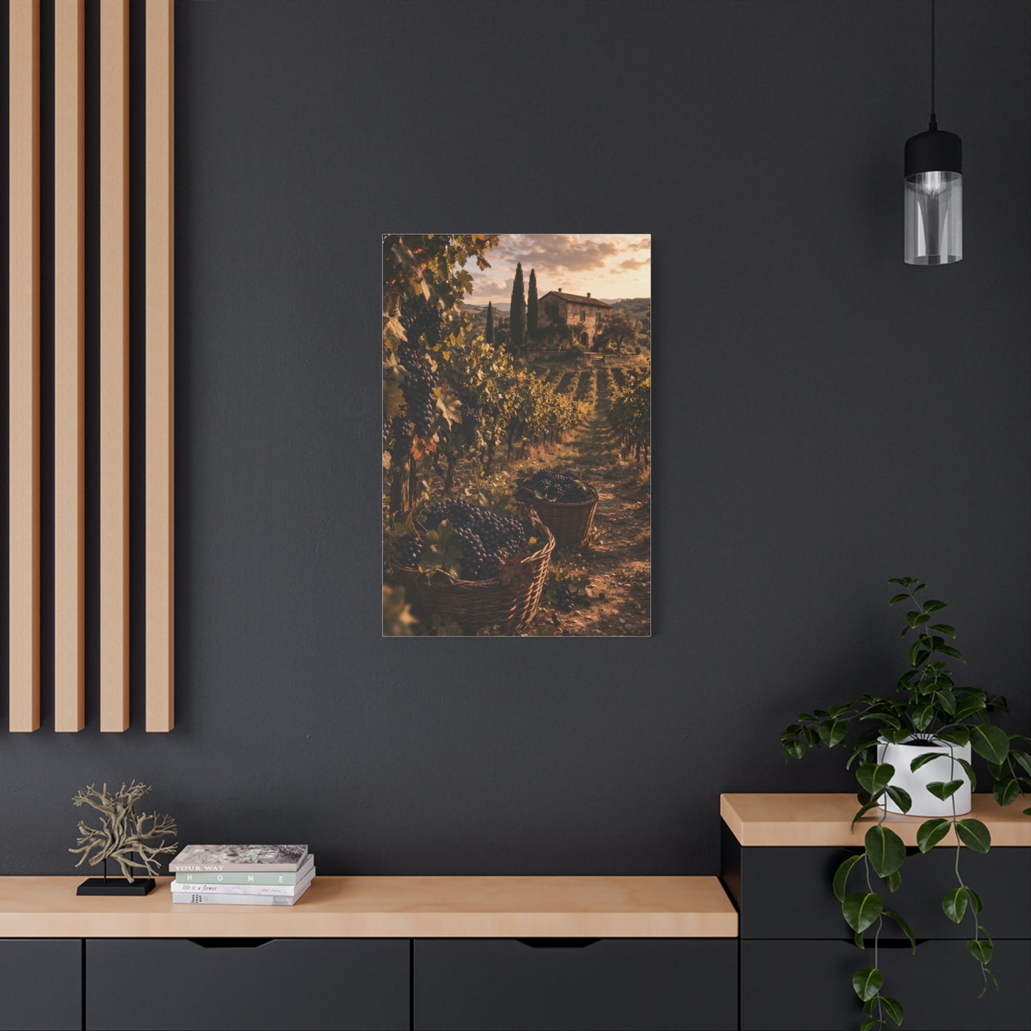Tuscan Vineyard Harvest Scene Wall Art & Canvas Print