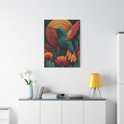 Mexican Hummingbird Sun Disc Folk Wall Art & Canvas Print