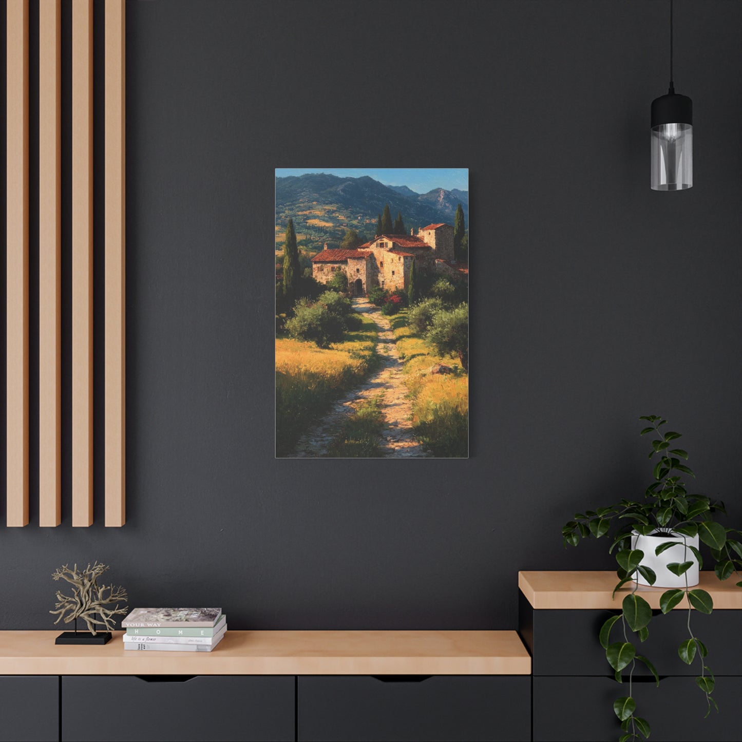 Tuscan Countryside Villa Path Wall Art & Canvas Print