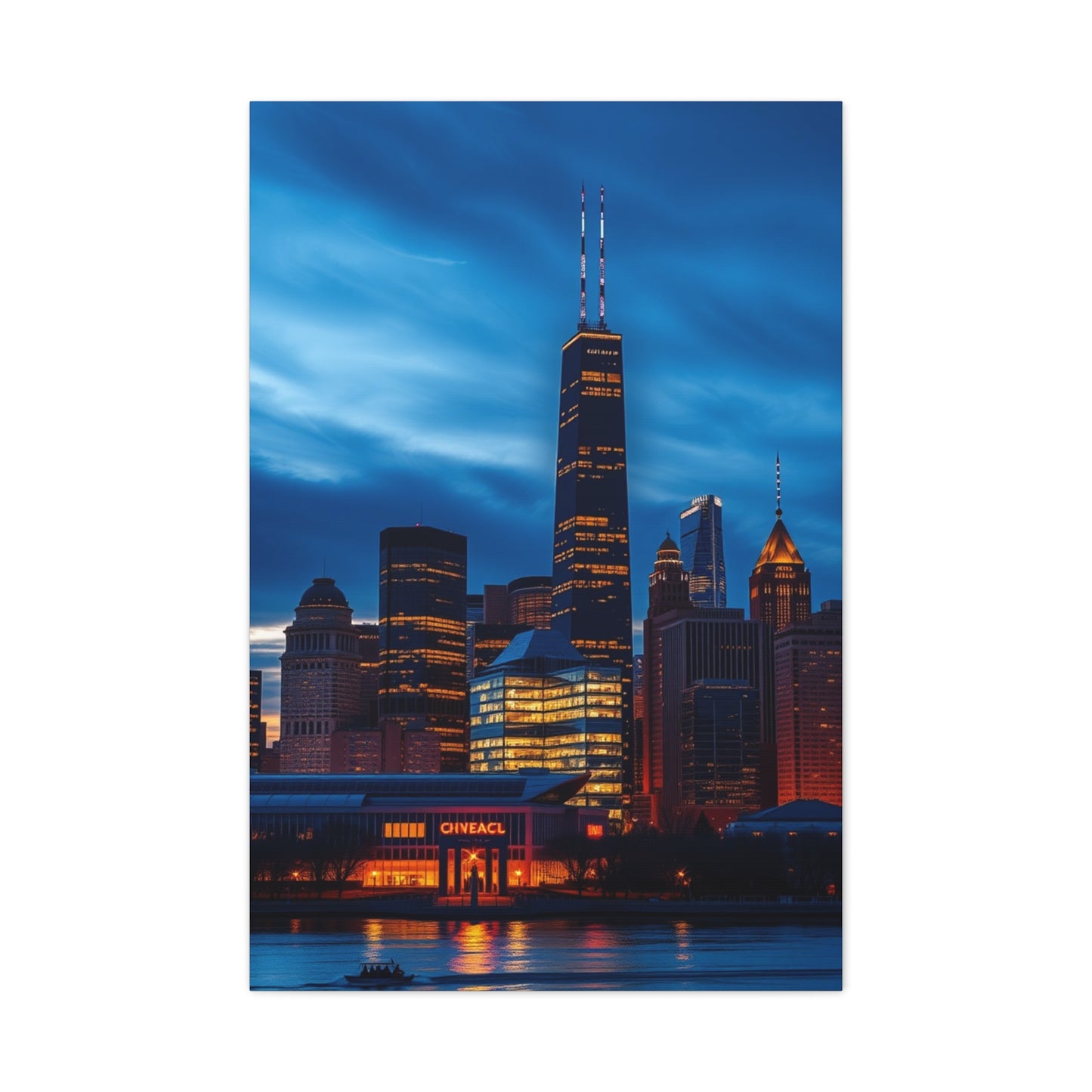 Chicago Skylines Art Canvas Art 4 Wall Art & Canvas Print