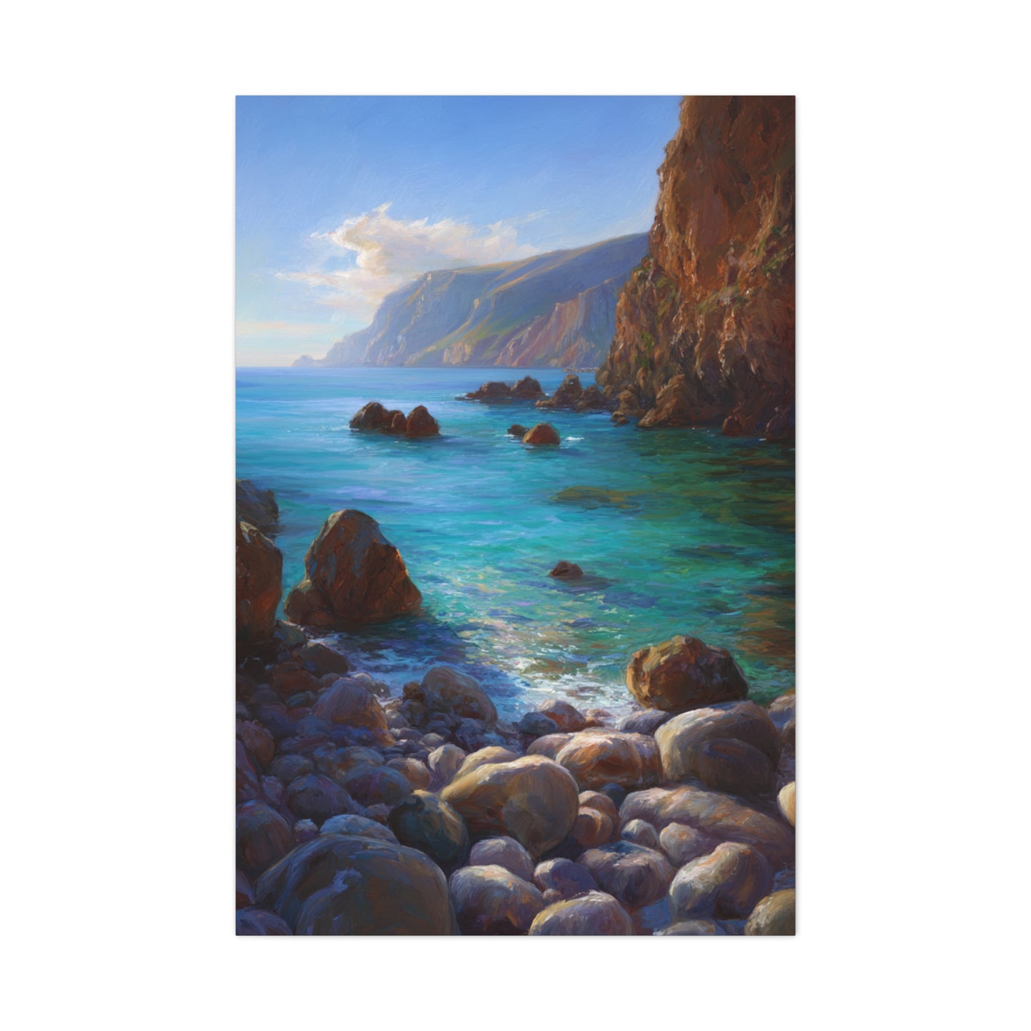 Quiet Turquoise Coastal Cove Wall Art & Canvas Print