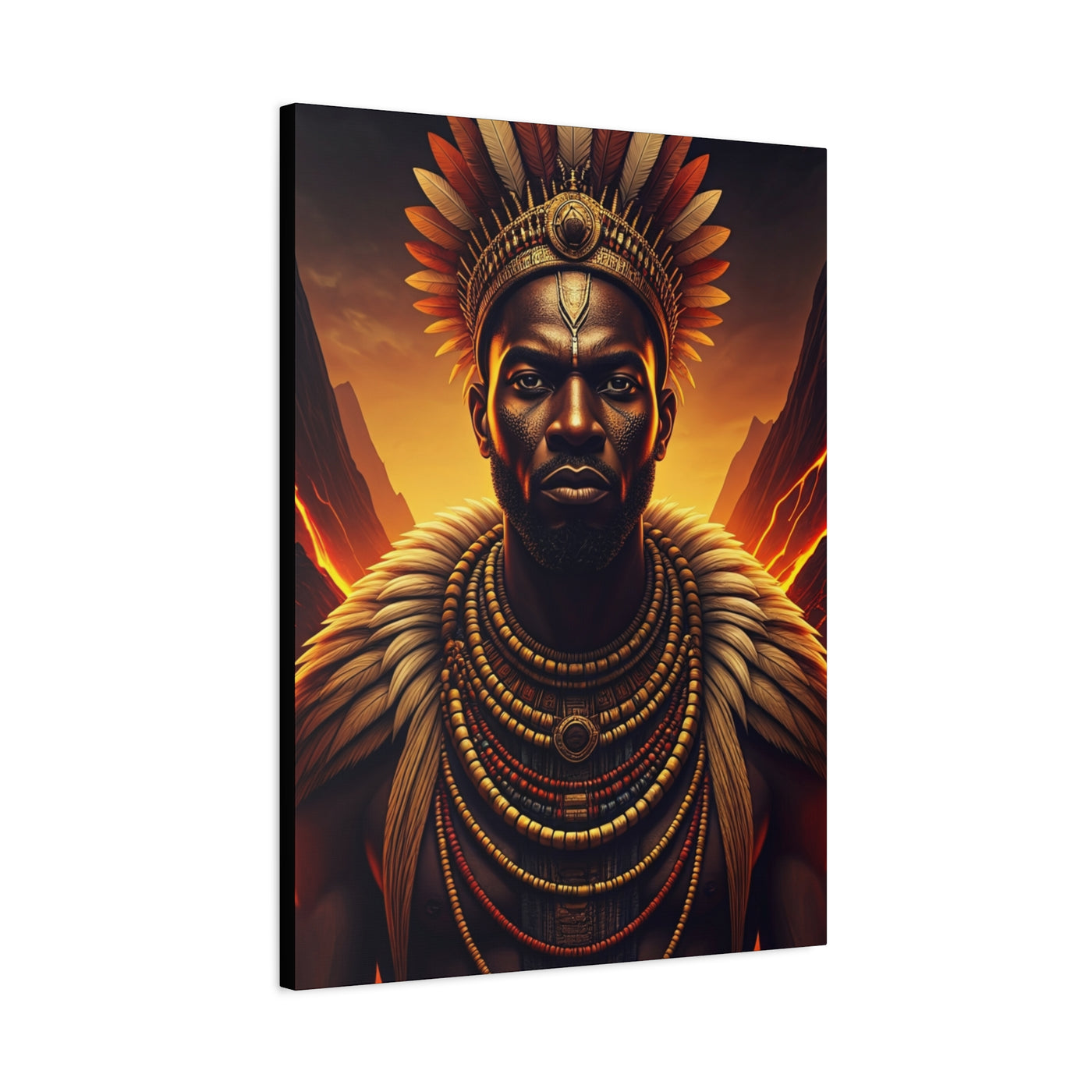 Sunfire Tribal King Portrait Wall Art & Canvas Prints