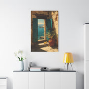 Italian Coastal Window Painting Wall Art & Canvas Print