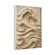 Ivory Minimal Wave Relief Texture Wall Art & Canvas Print