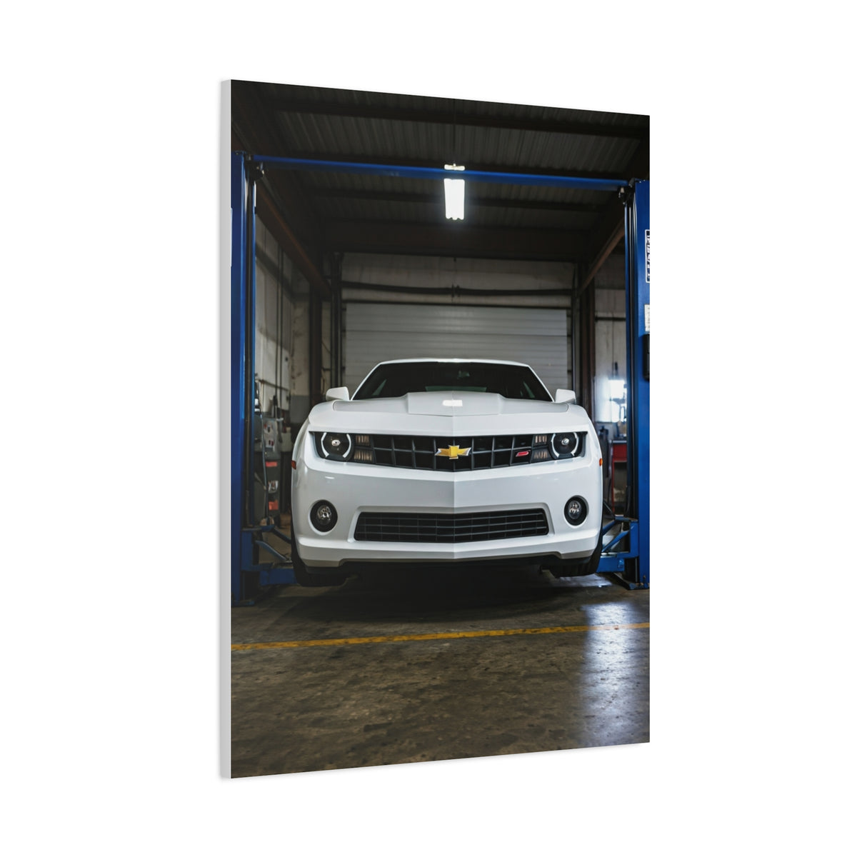 Chevrolet Camaro SS Hydraulic Lift Workshop Scene Wall Art & Canvas Prints