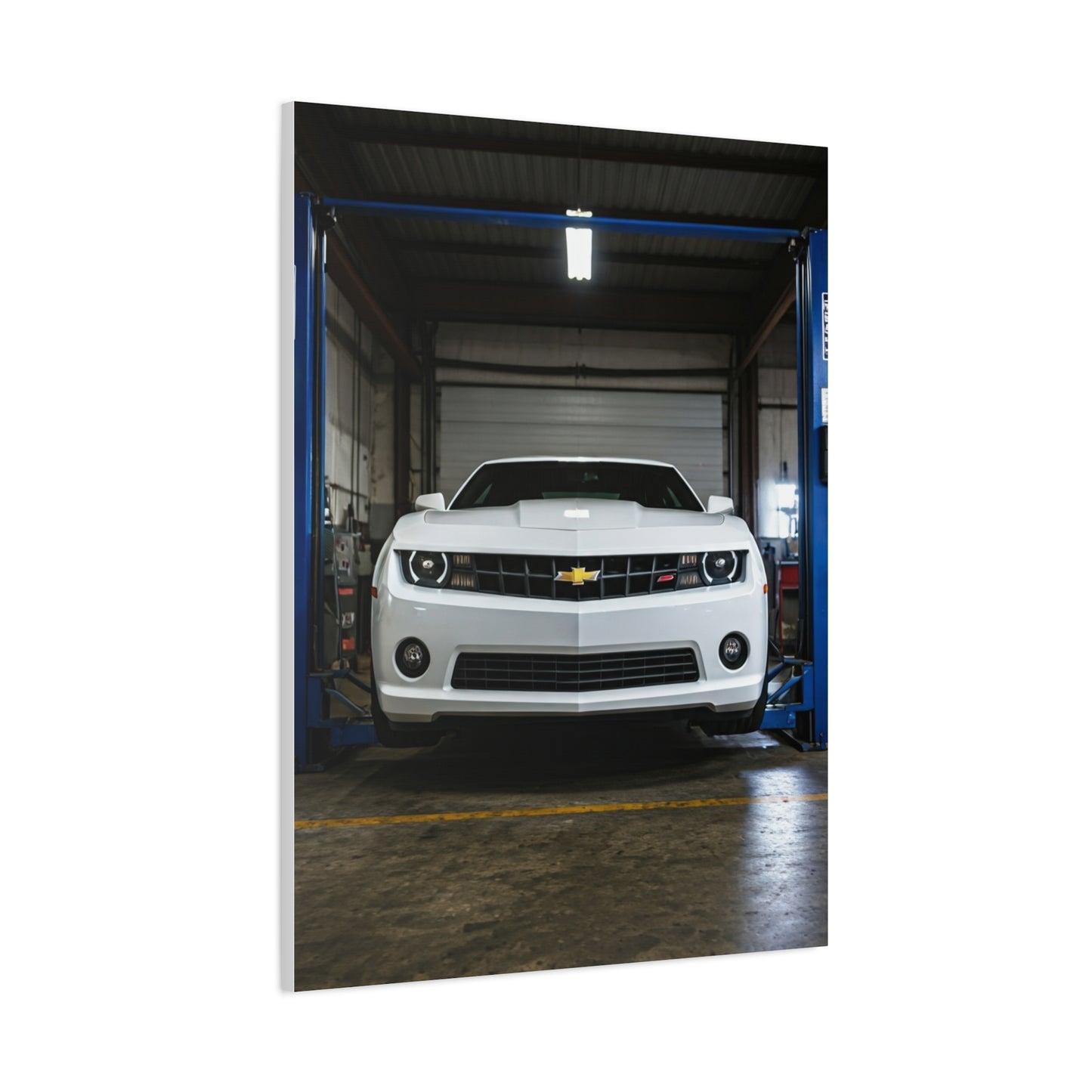 Chevrolet Camaro SS Hydraulic Lift Workshop Scene Wall Art & Canvas Prints