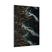 Dark Biophilic Coastal Wave Composition Wall Art & Canvas Print