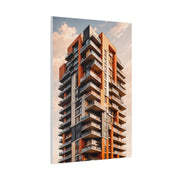 Modern Orange Architectural Tower Wall Art & Canvas Print