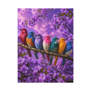 Vibrant Blossom Birds Garden Wall Art & Canvas Print