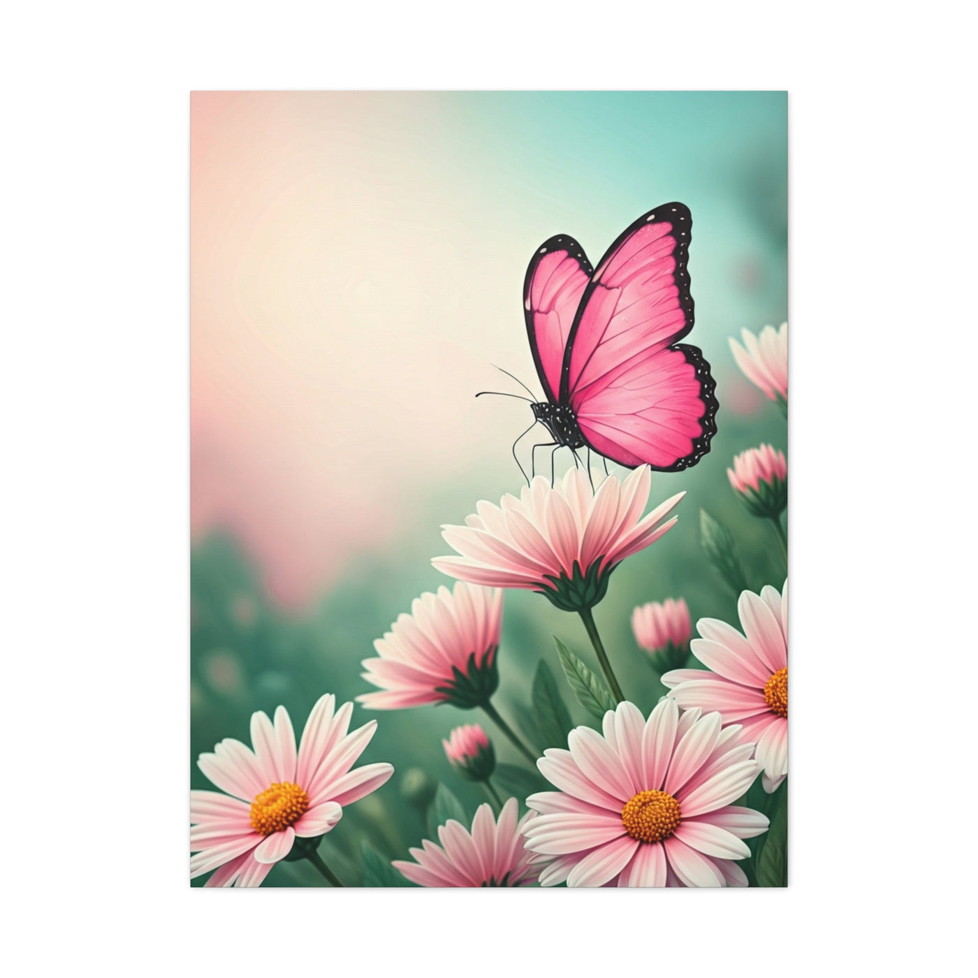 Pink Petal Butterfly Dream Wall Art & Canvas Prints