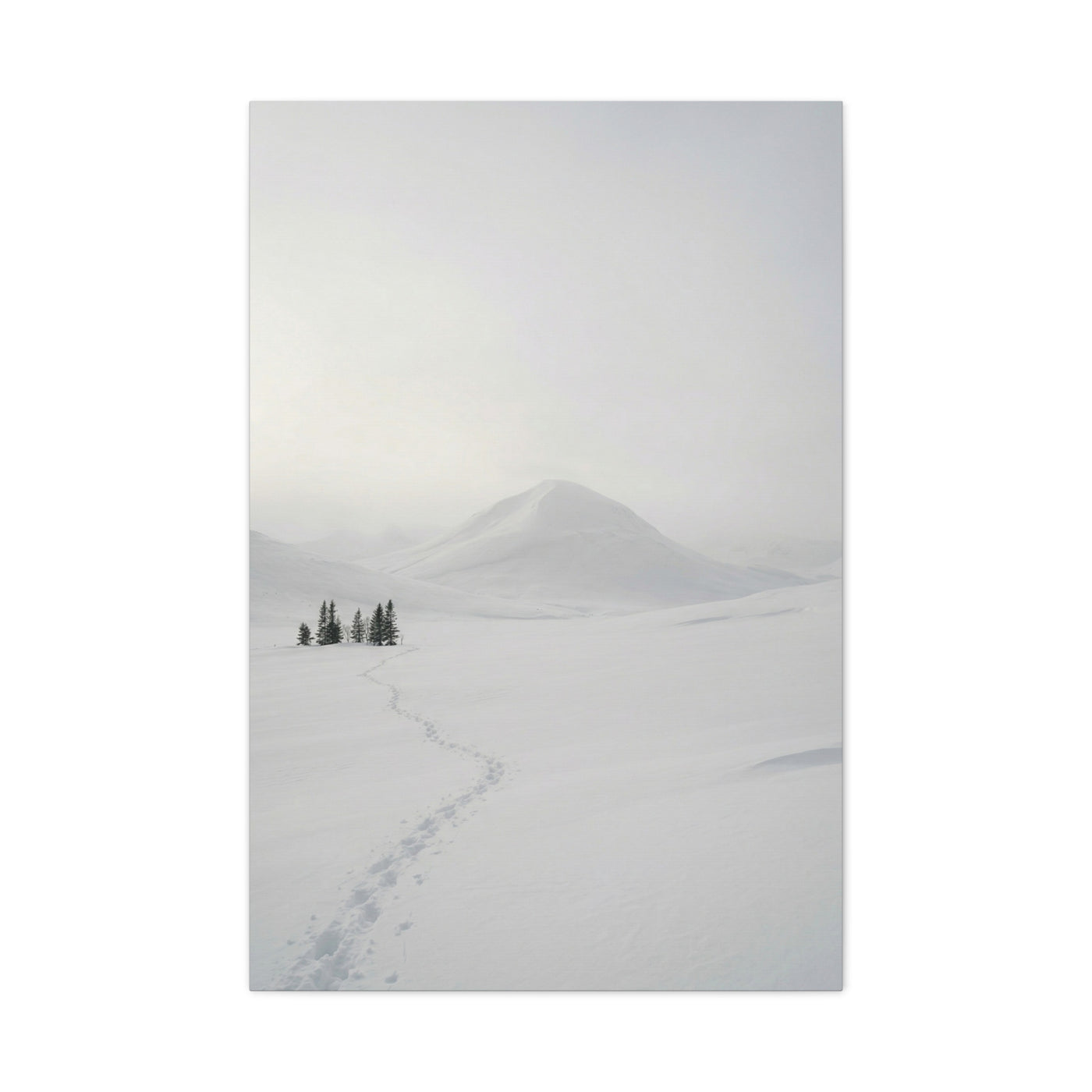 Scandinavian Winter Minimalist Mountain Wall Art & Canvas Print