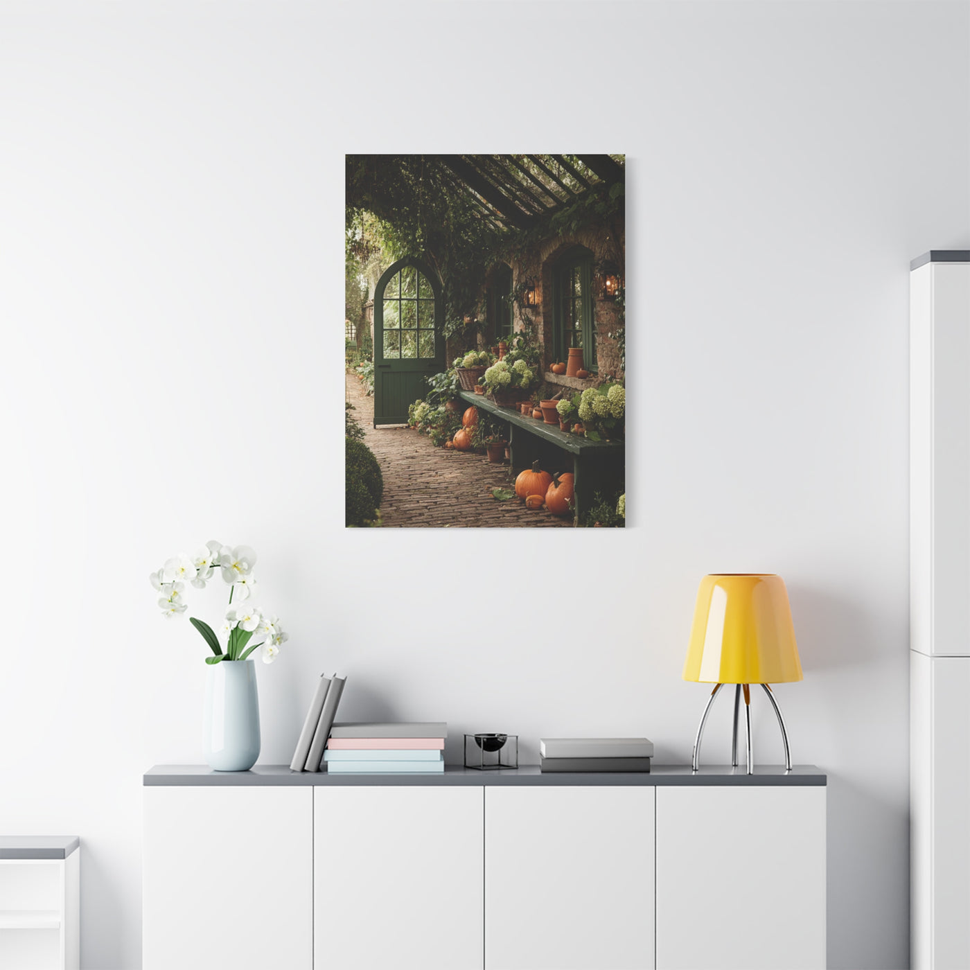 Autumn Greenhouse Harvest Scene Wall Art & Canvas Print