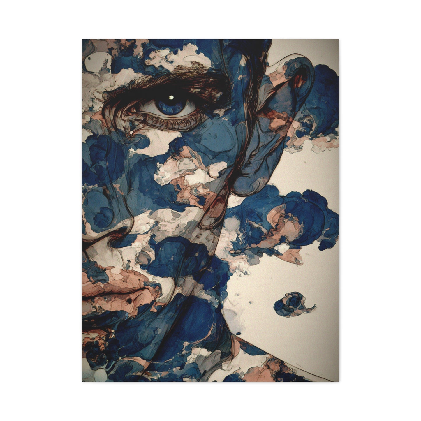 Ink Cloud Portrait Abstract Wall Art & Canvas Print
