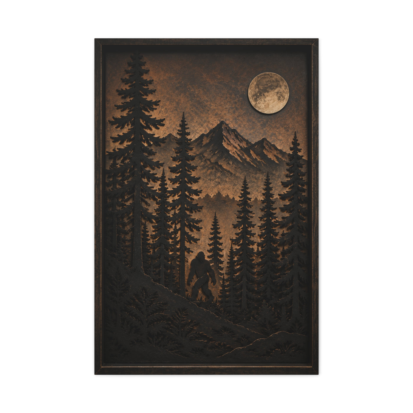 Pacific Northwest Bigfoot Forest Wall Art & Canvas Print
