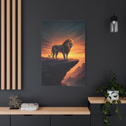 Lion King on Cliff at Sunset Wall Art & Canvas Prints