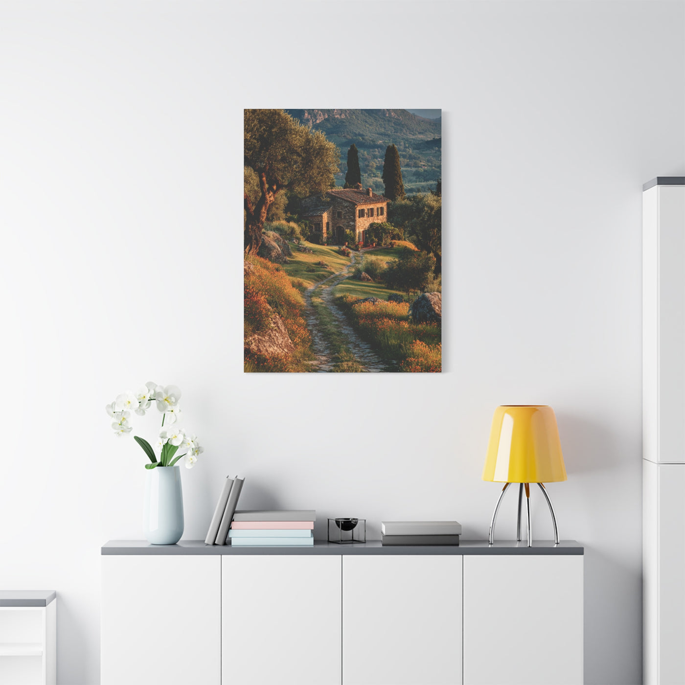 Tuscan Green Olive Grove Landscape Wall Art & Canvas Print