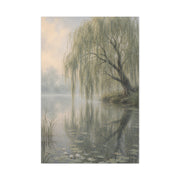 Misty Willow Reflection Lake Trees Wall Art & Canvas Print