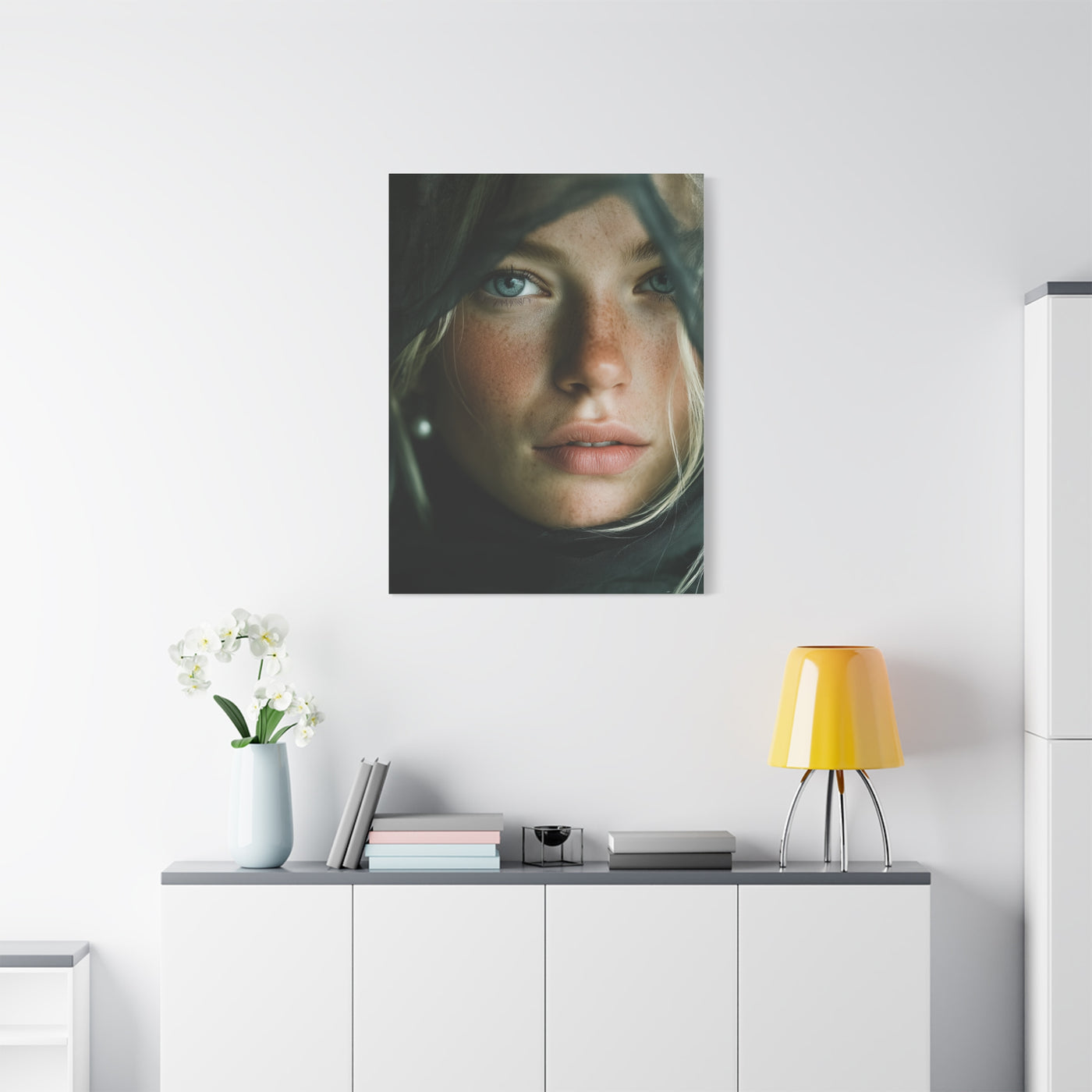 Veiled Blonde Minimal Portrait Wall Art & Canvas Print