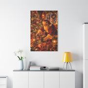 Santa Decorating the Christmas Train Wall Art & Canvas Print