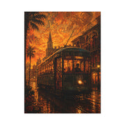 Historic Streetcar Jazz Sunset Wall Art & Canvas Print