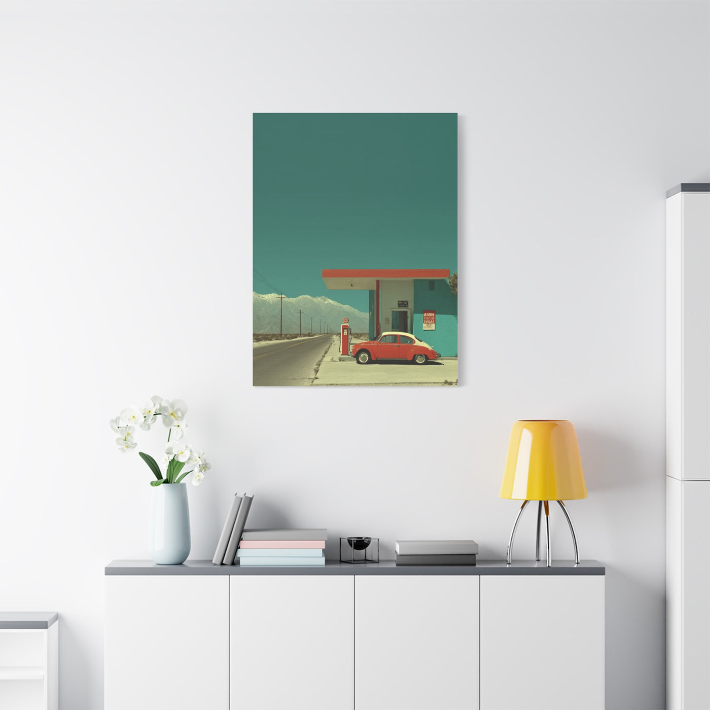 Minimal Desert Station Composition Wall Art & Canvas Print
