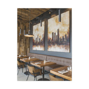 Elegant City Skyline Café Interior Wall Art & Canvas Print