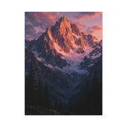 Rose Alpenglow Mountain Face Wall Art & Canvas Print