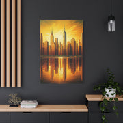 Skyline Reflections in Gold Wall Art & Canvas Prints