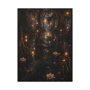Moonlit Bayou Firefly Scene Wall Art & Canvas Print