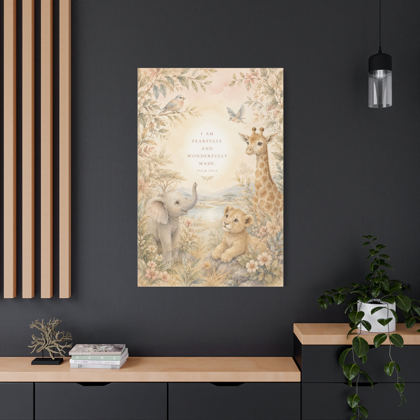 Fearfully and Wonderfully Made Nursery Scripture Wall Art & Canvas Print