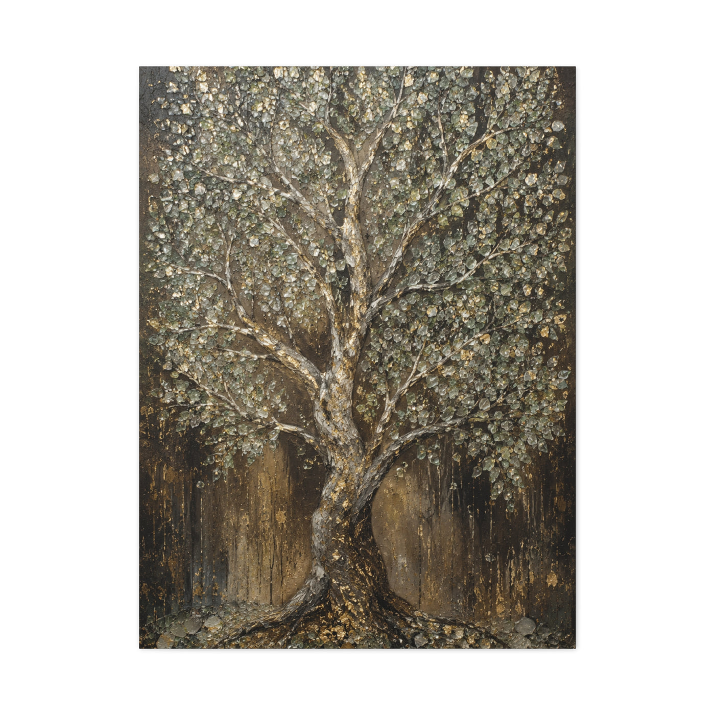 Golden Abstract Tree Texture Luxury Trees Wall Art & Canvas Print