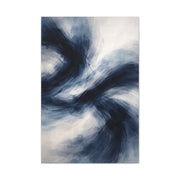 Expressive Navy Brush Flow Abstraction Wall Art & Canvas Print