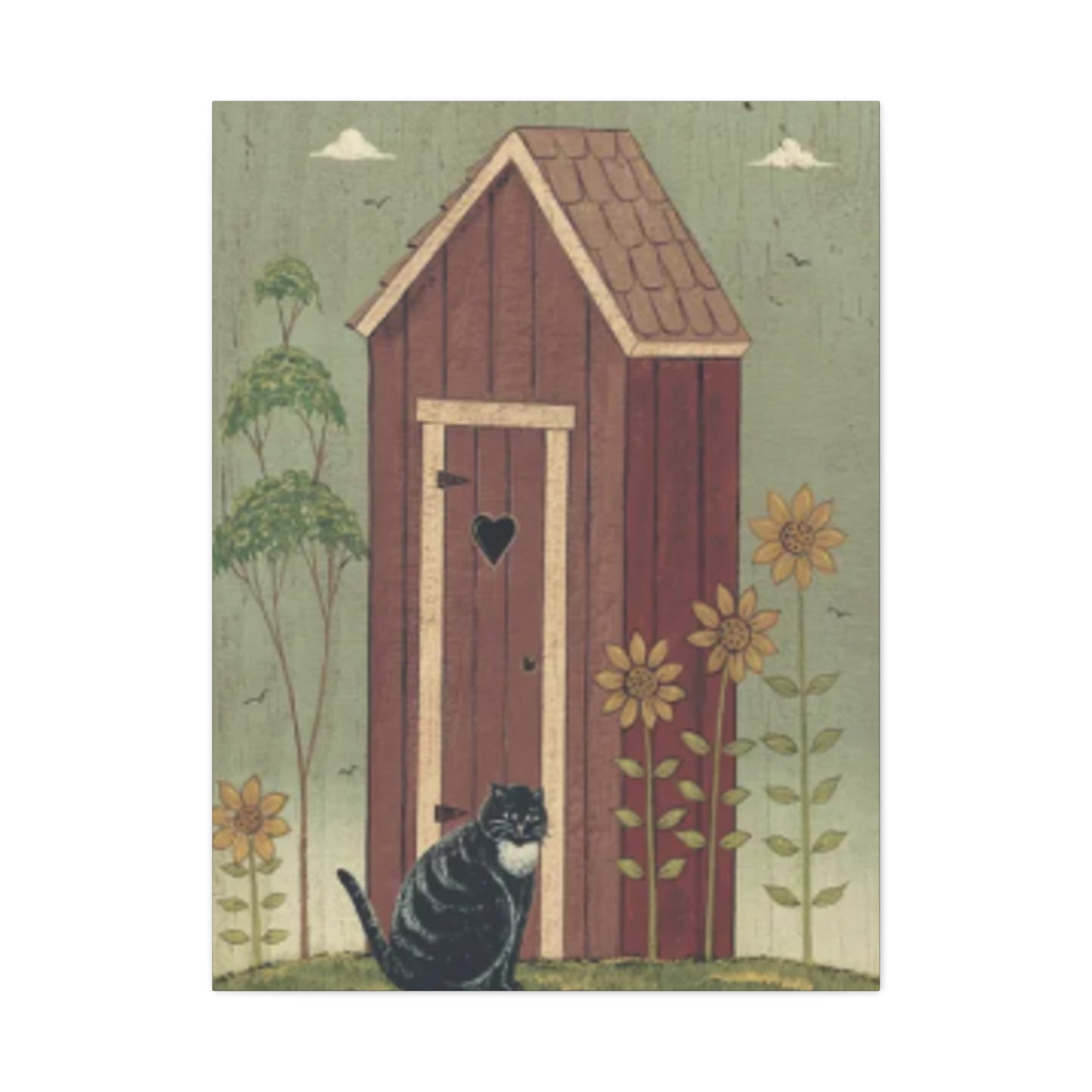 Cat With Cat House Kimble Warren Wall Art & Canvas Prints