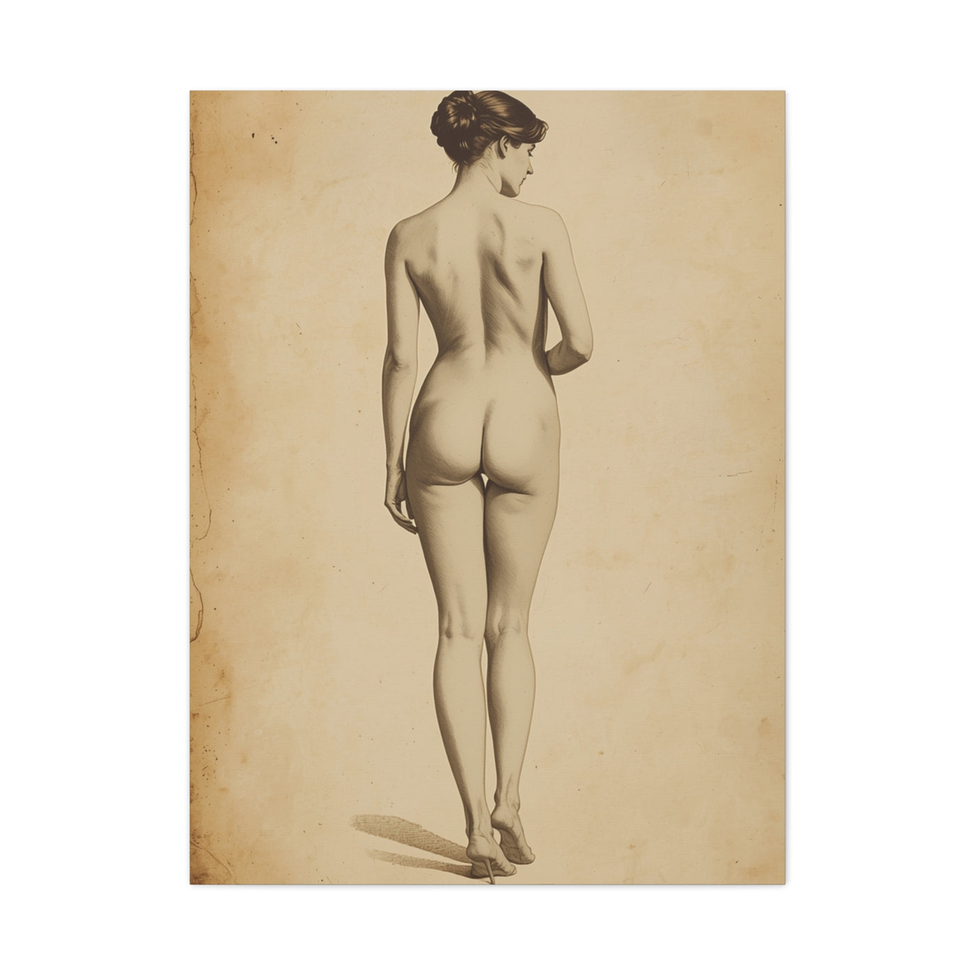Classical Back Study Figure Wall Art & Canvas Print