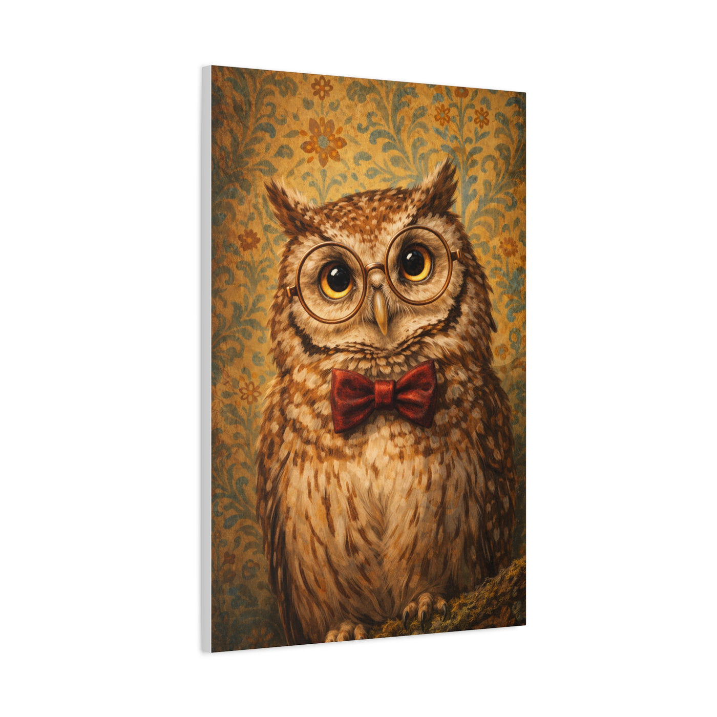 Whimsical Scholar Owl Portrait Wall Art & Canvas Print