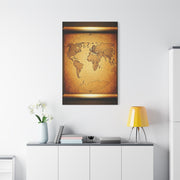 Classic Sepia World Atlas Scroll Wall Art & Canvas Prints