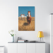Chestnut Horse Farm Meadow Wall Art & Canvas Print