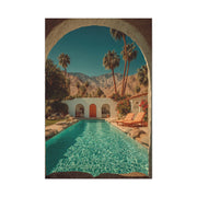 Palm Springs Courtyard Pool Escape Wall Art & Canvas Print