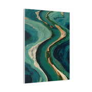 Aerial Marsh Green River Abstract Wall Art & Canvas Print