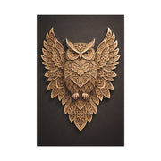 Ornate Symmetrical Owl Mandala Wall Art & Canvas Print
